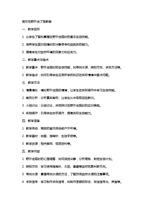 若你在野外迷了路教案