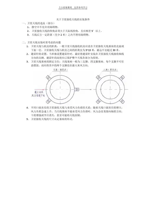 关于卫星接收天线的安装条件