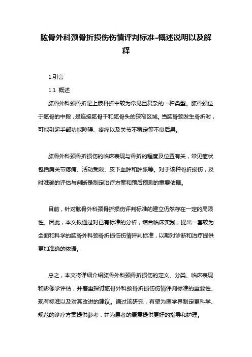 肱骨外科颈骨折损伤伤情评判标准-解释说明