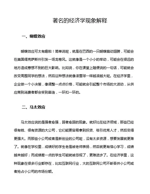 著名的经济学现象解释