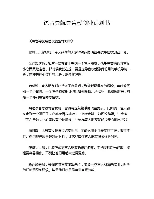 语音导航导盲杖创业计划书