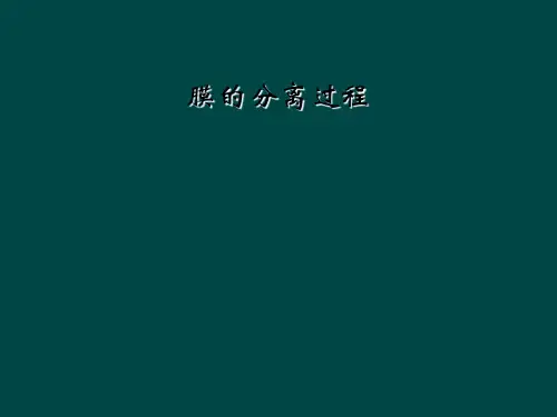 膜的分离过程
