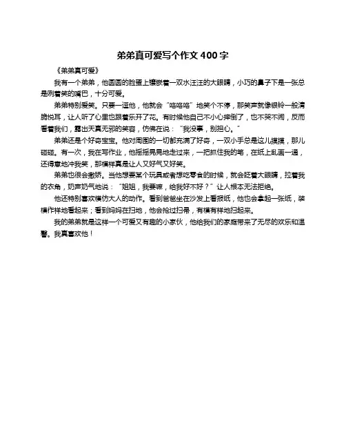 弟弟真可爱写个作文400字