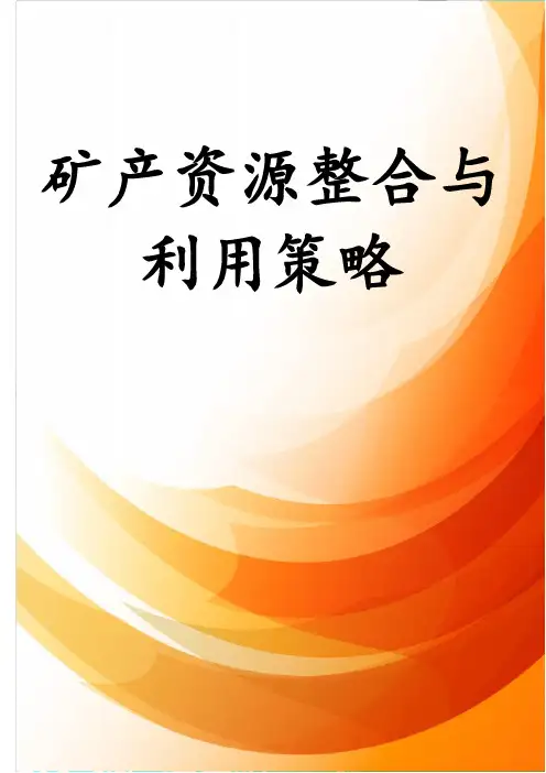 矿产资源整合与利用策略