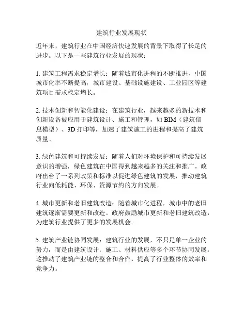 建筑行业发展现状