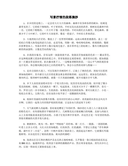 写景抒情的段落摘抄