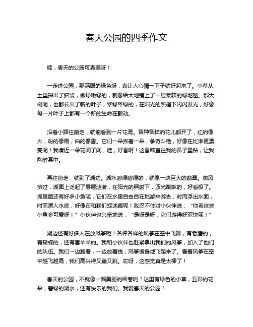 春天公园的四季作文