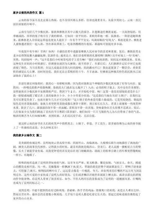 云南家乡的美食作文600字
