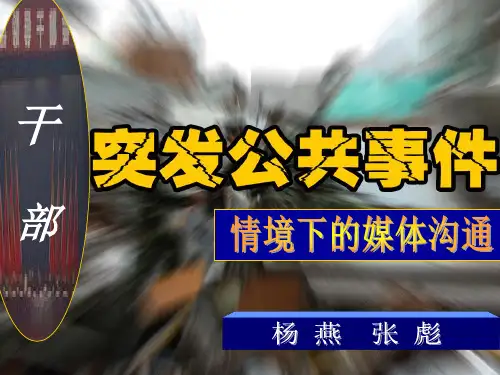 突发事件情境下的媒体沟通 ppt课件