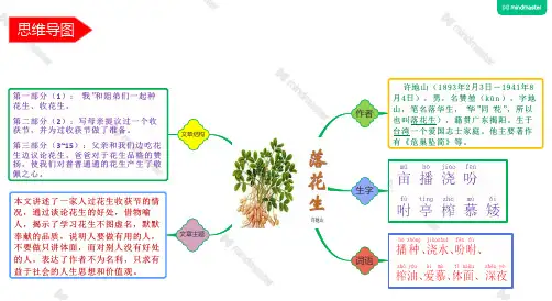 思维导图新编部人教版小学语文五年级上册第2课《落花生》