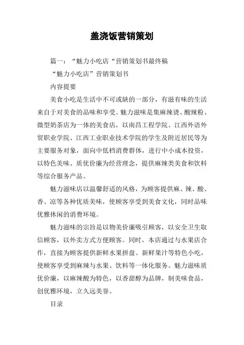 盖浇饭营销策划