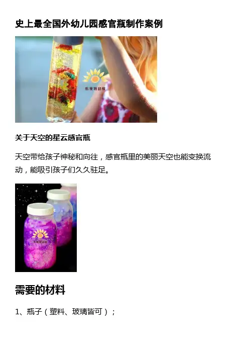 史上最全国外幼儿园感官瓶制作案例