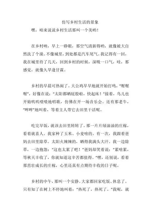 仿写乡村生活的景象