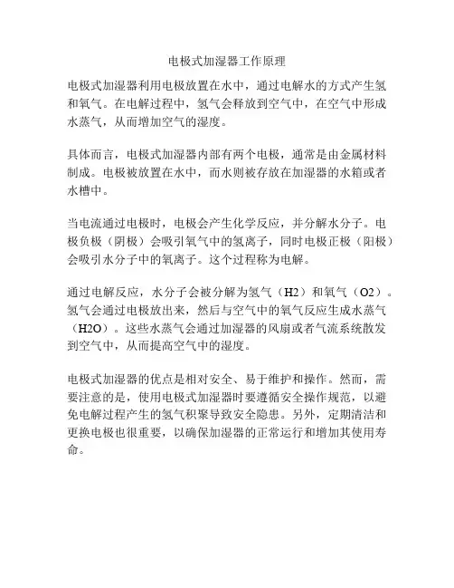 电极式加湿器工作原理