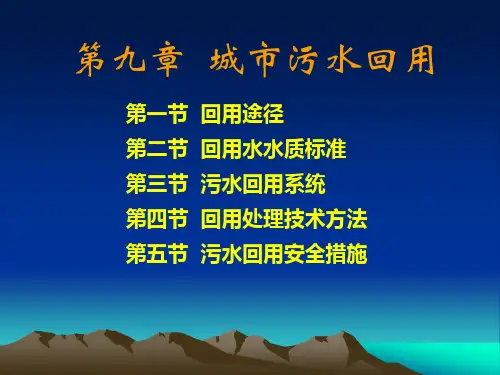 城市污水的回用PPT