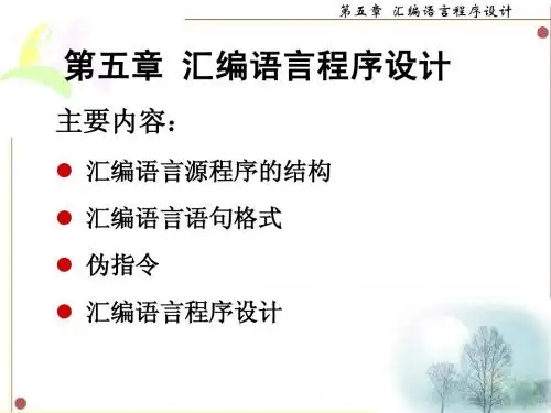 微机原理课件(09秋)第五章 汇编语言程序设计