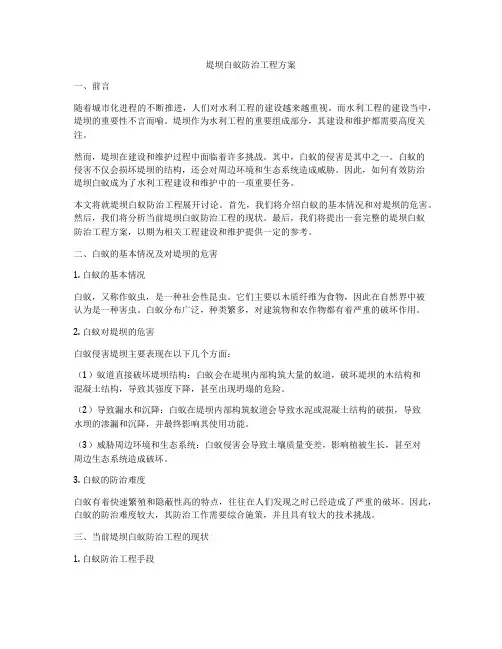 堤坝白蚁防治工程方案