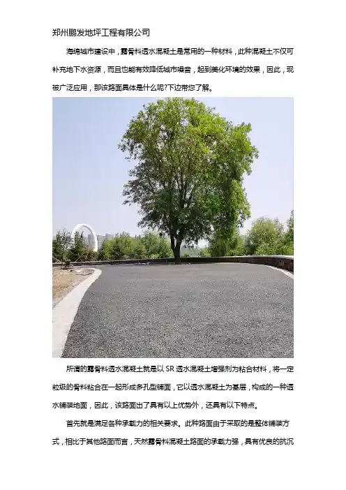 露骨料透水混凝土是什么