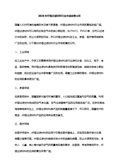 2023年纤维过滤材料行业市场前景分析