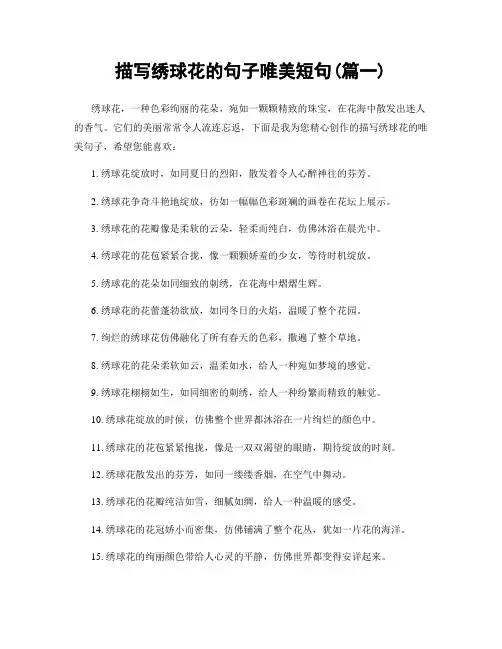 描写绣球花的句子唯美短句(精选合集2篇)