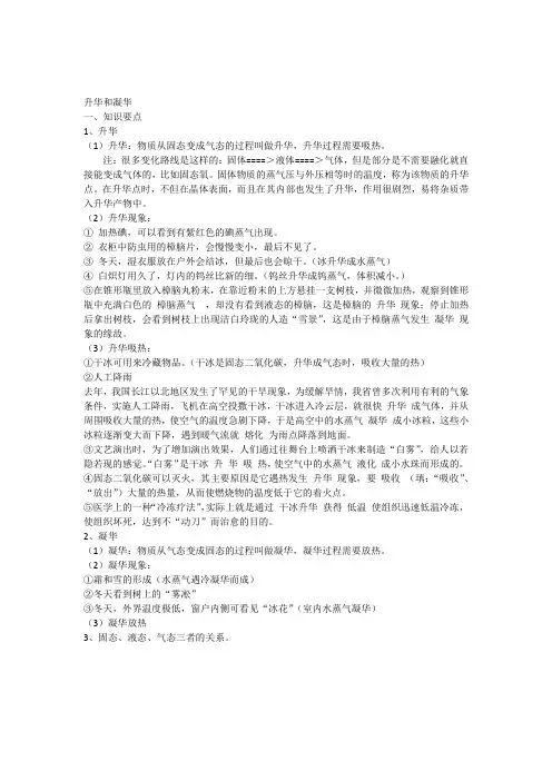 升华和凝华_知识点总结