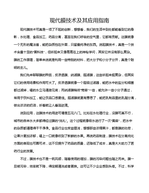 现代膜技术及其应用指南