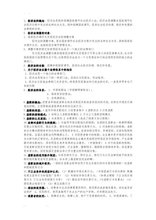 经济法知识点汇总