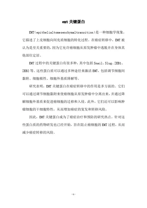 emt关键蛋白