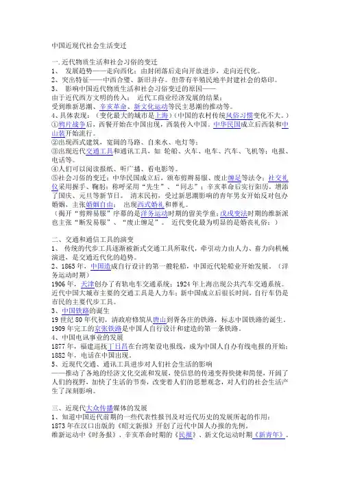 中国近现代风俗