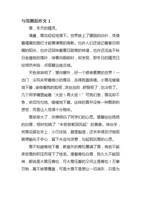 与雪邂逅作文
