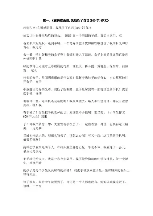 我战胜了诱惑作文500字