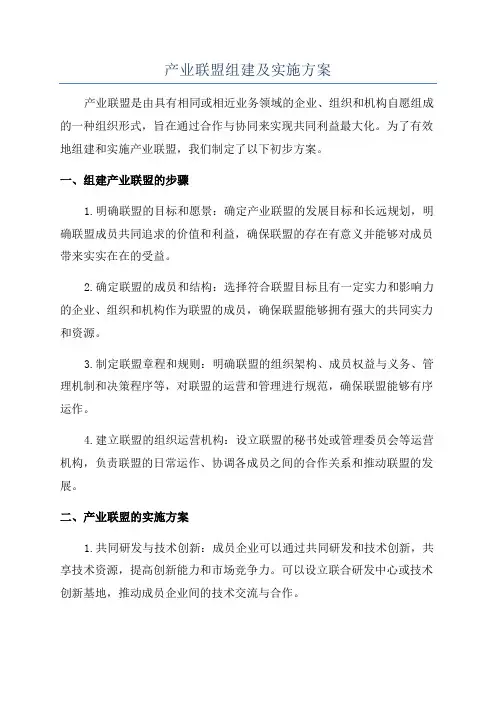 产业联盟组建及实施方案