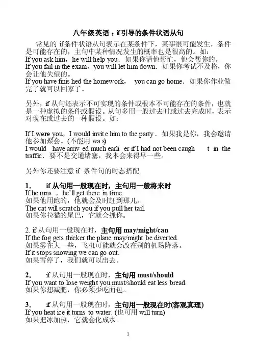 if引导的条件状语从句精讲与专题练习（2）