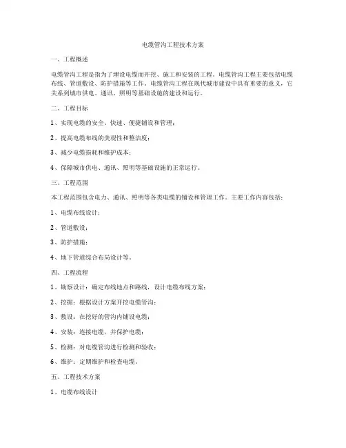 电缆管沟工程技术方案
