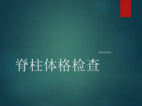 脊柱体格检查