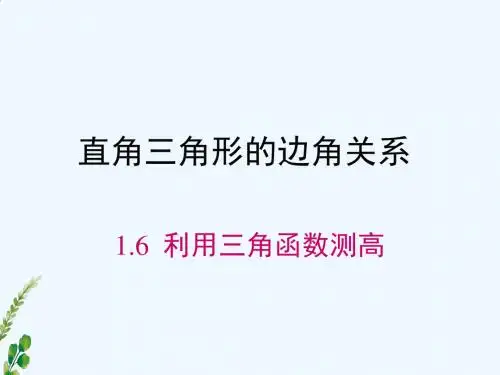 6利用三角函数测高