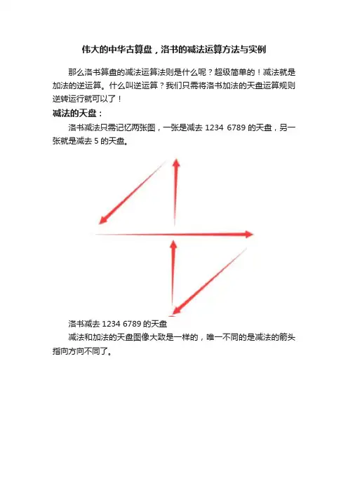 伟大的中华古算盘，洛书的减法运算方法与实例