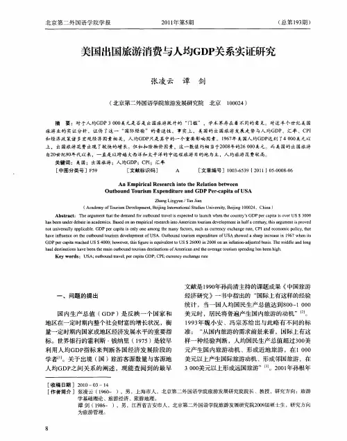 美国出国旅游消费与人均GDP关系实证研究