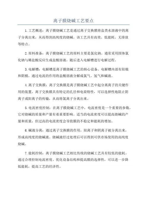 离子膜烧碱工艺要点
