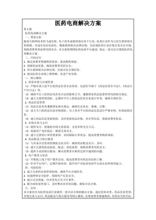 医药电商解决方案
