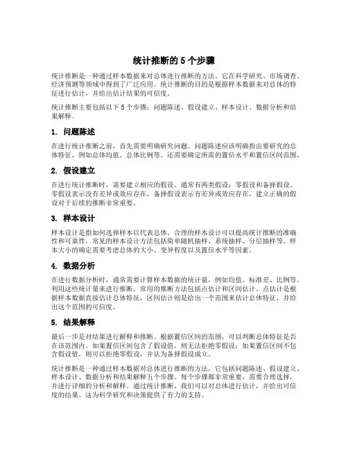 统计推断的5个步骤