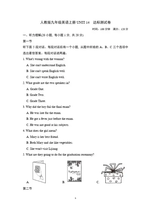 人教版九年级英语上册UNIT 14 达标测试卷附答案
