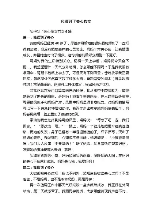 我得到了关心作文范文6篇