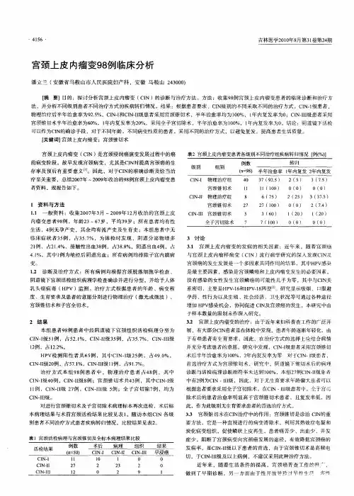 宫颈上皮内瘤变98例临床分析