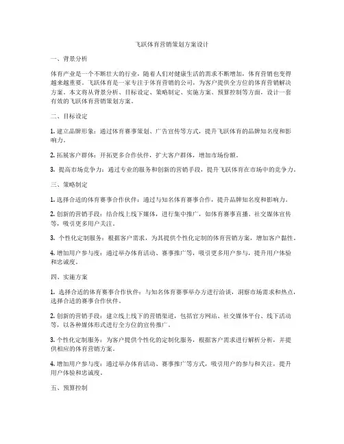 飞跃体育营销策划方案设计
