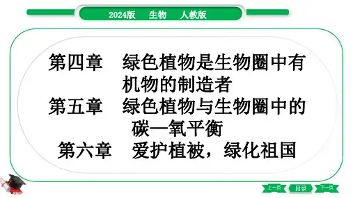 2024年人教版中考生物总复习第一部分考点梳理七年级上册第三单元生物圈中的绿色植物第四章 第五章