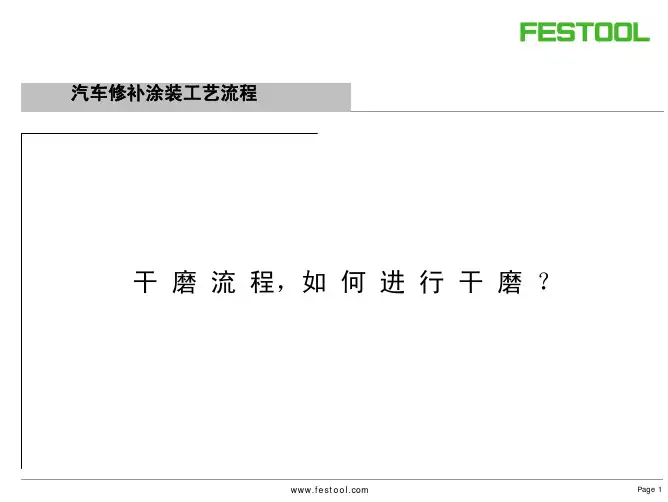 汽车油漆培训-干磨流程及如何进行干磨