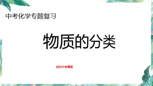 中考化学专题复习——物质的分类课件