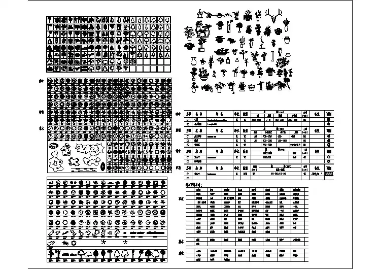 园林植物CAD图例（含乔木灌木等）