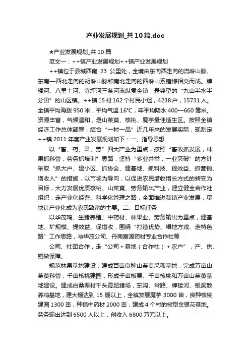 产业发展规划_共10篇.doc